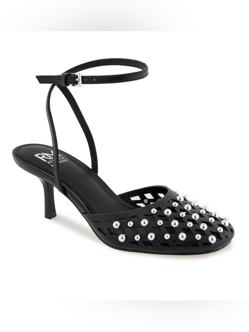 Rebecca Minkoff Fiona Studded Kitten Heels Black Size 7.5